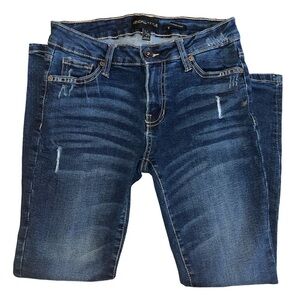 Kendall + Kylie Ultra Babe Skinny Jeans 25 Dark Wash Blue Distressed